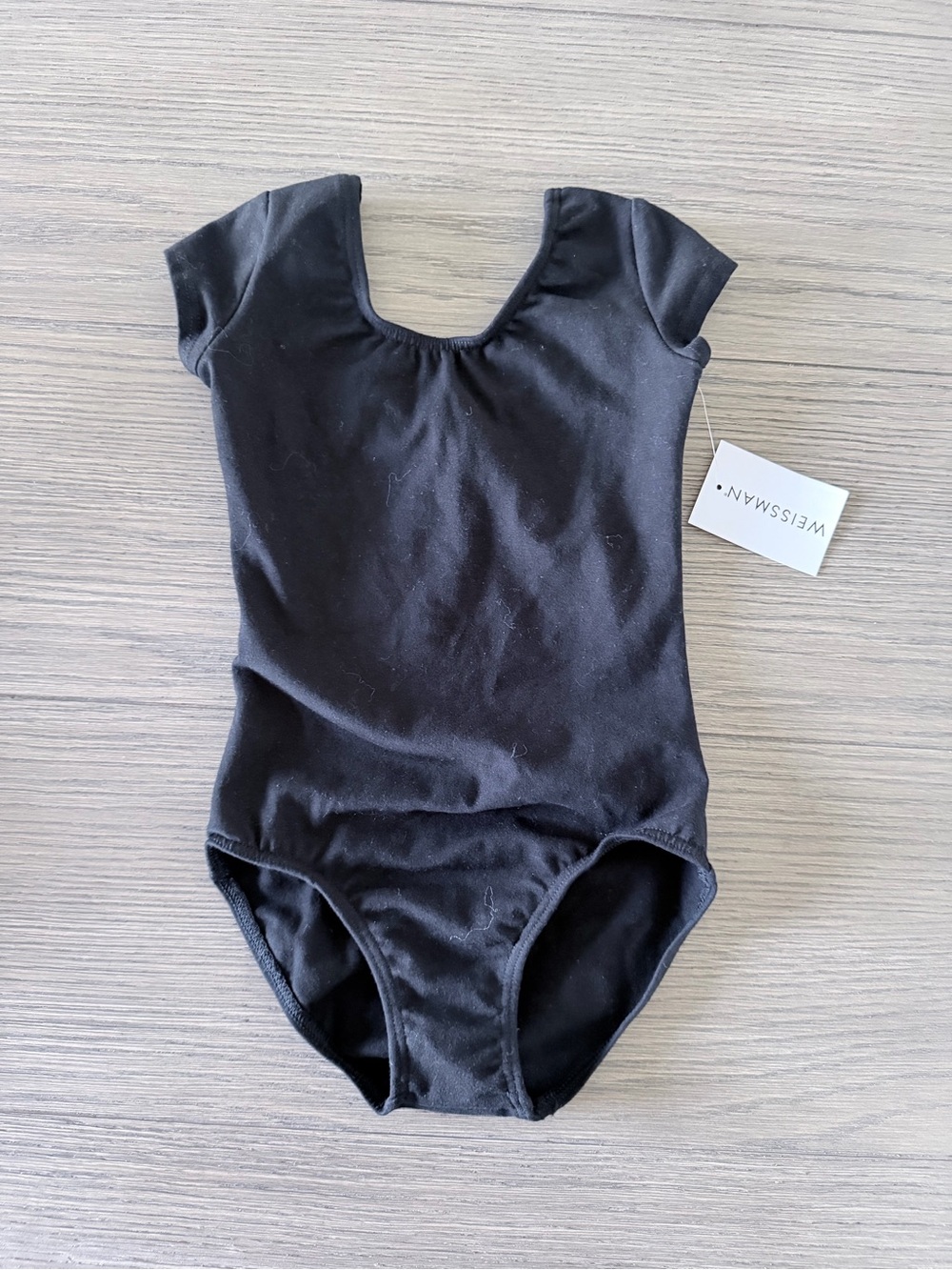 Weissman Girls' Black Cap Sleeve Leotard